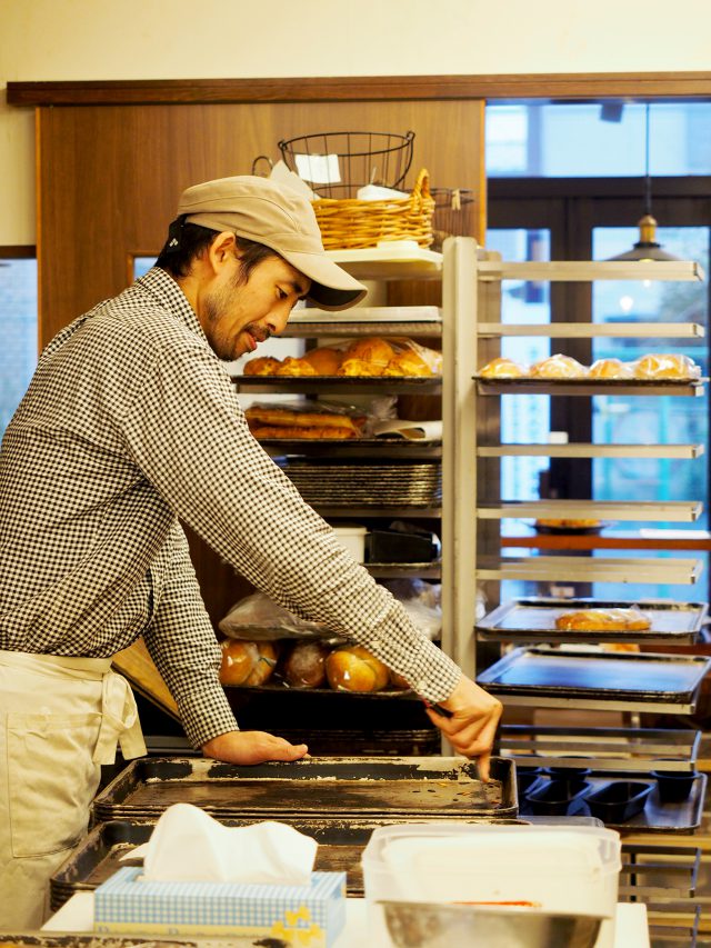 店内奥のパン工房