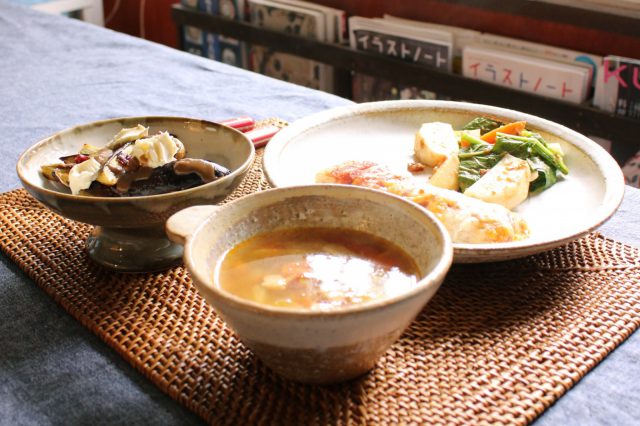 修先生の器と綾子さんの手作りランチ