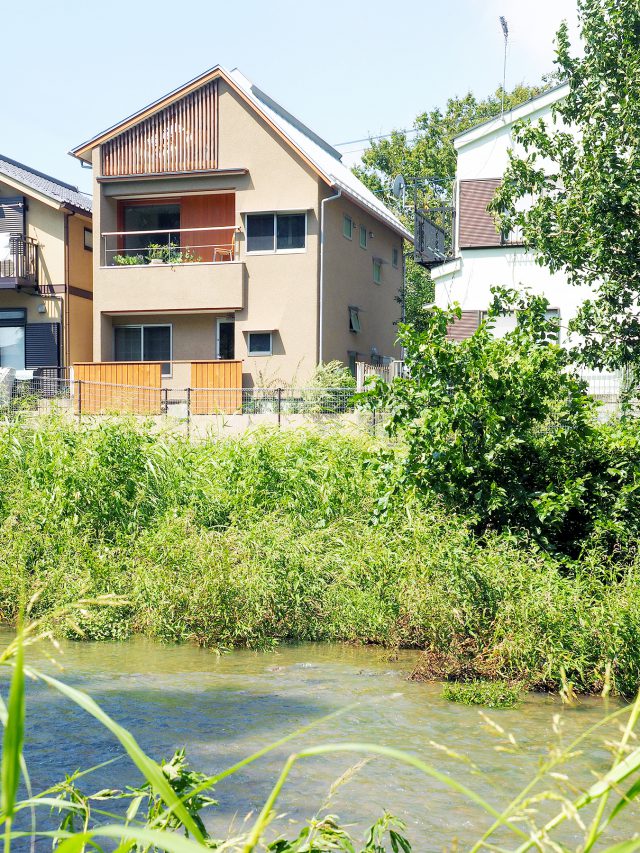 穏やかに流れる家の前の川