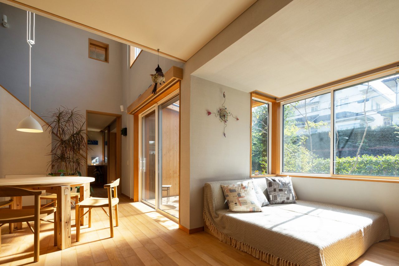 凹みがあるリビングダイニング