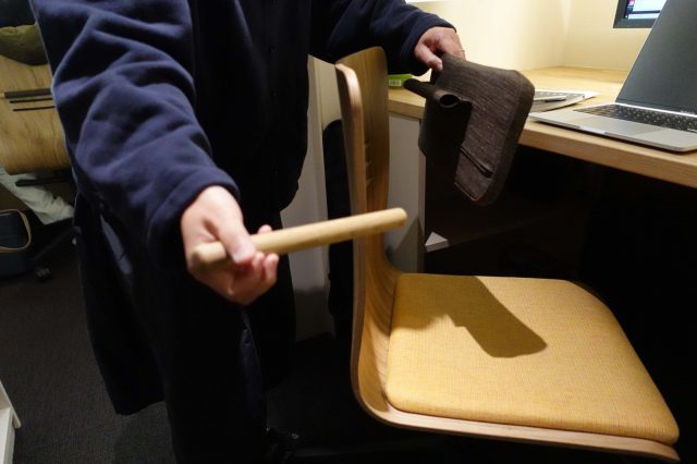 背もたれのクッションは3段階の調節が可能。