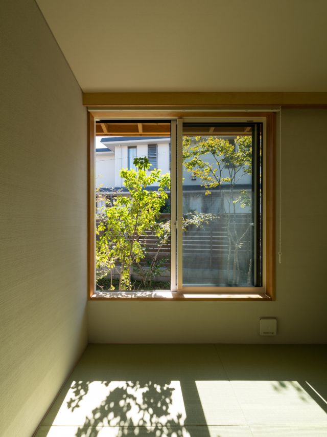 和室からの庭の景色。