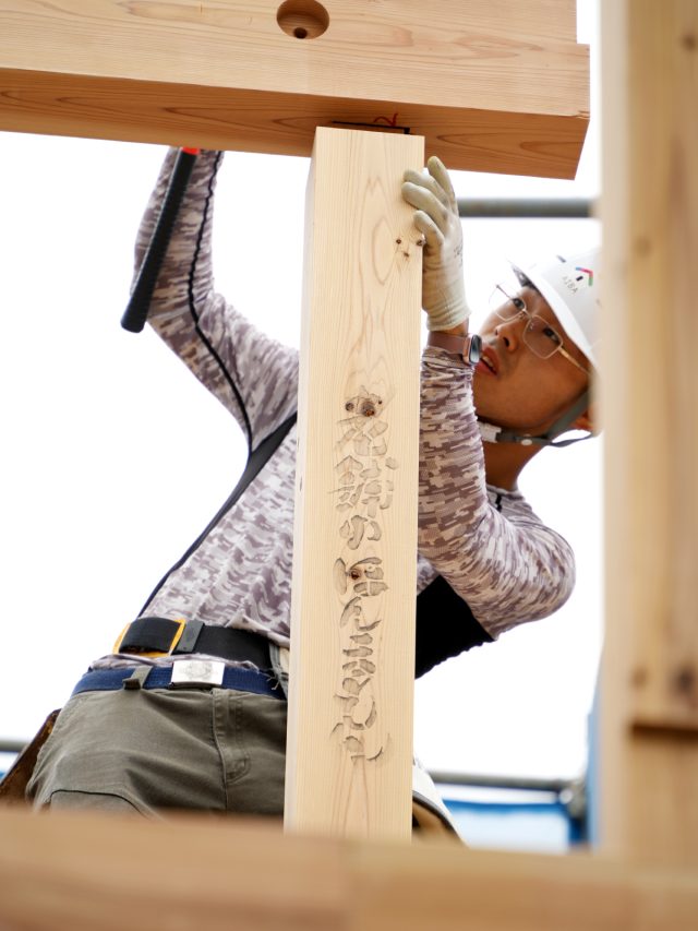 上棟時の上小園大工