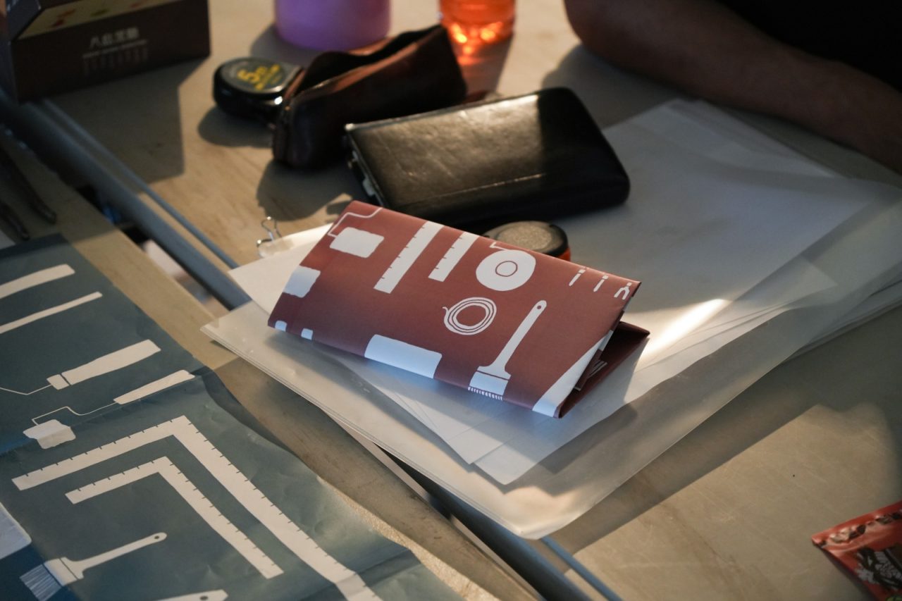 印刷した手ぬぐいのサンプル。