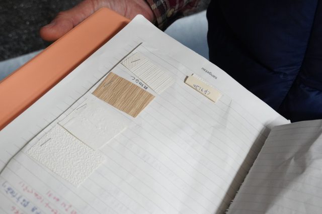 クロスの種類など細かくメモされています