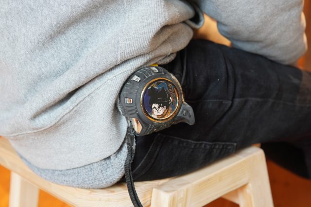 ドラゴンボールのステッカーを貼ったコンベックス