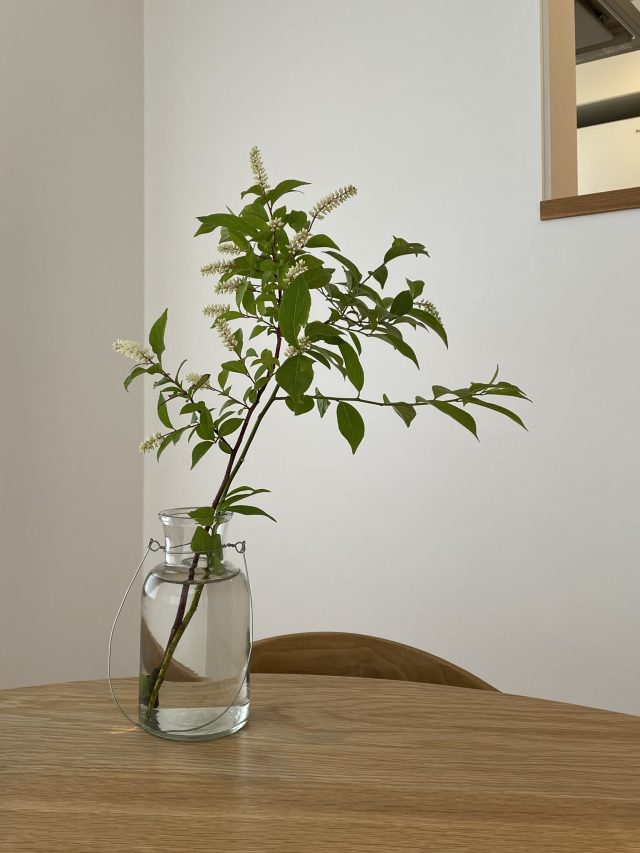 庭の草木をお家に飾ることも