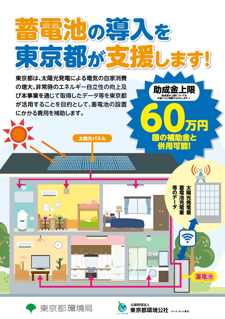 東京都の蓄電池助成金について