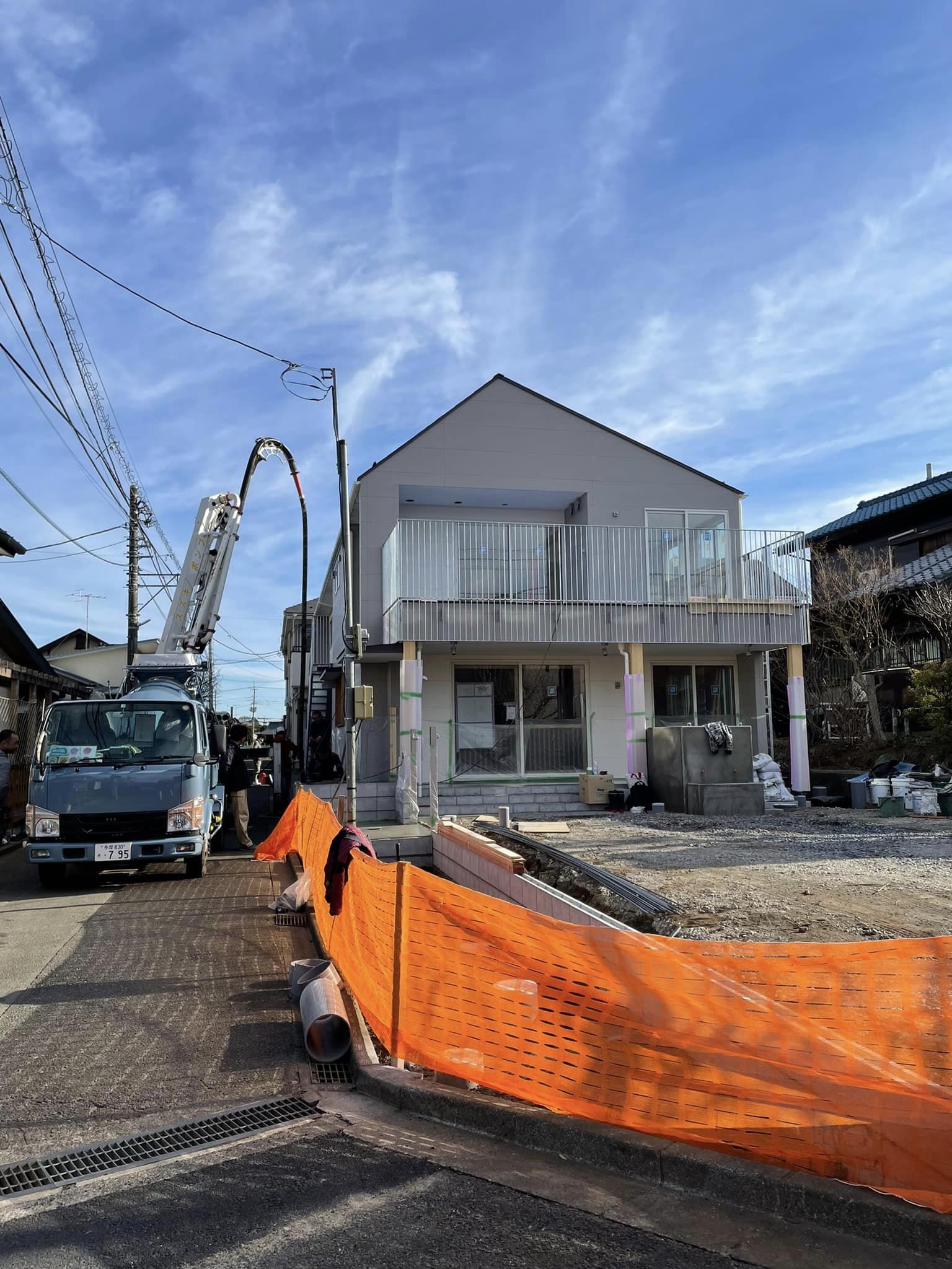 2つの現場のコンクリート打設