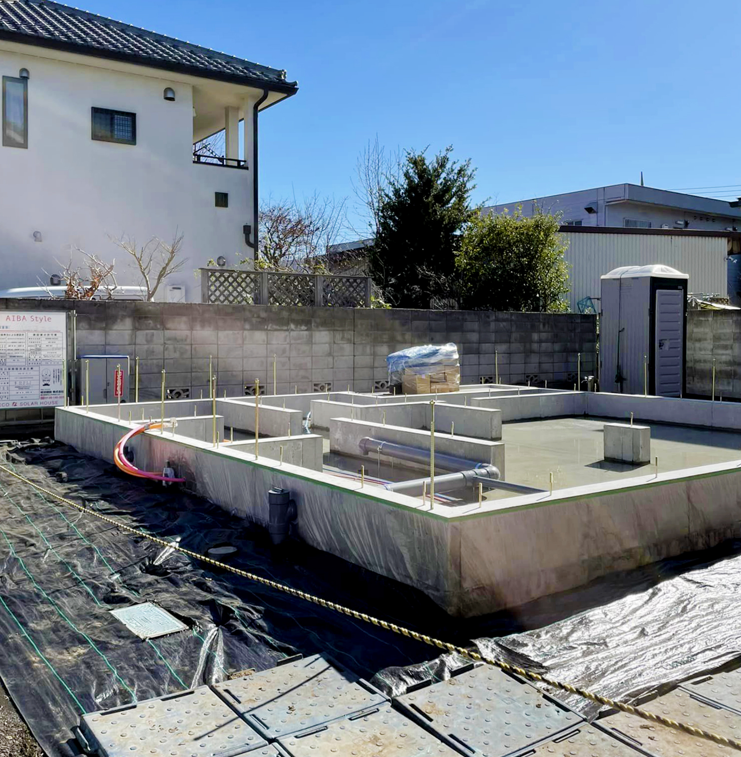 基礎工事と外部配管