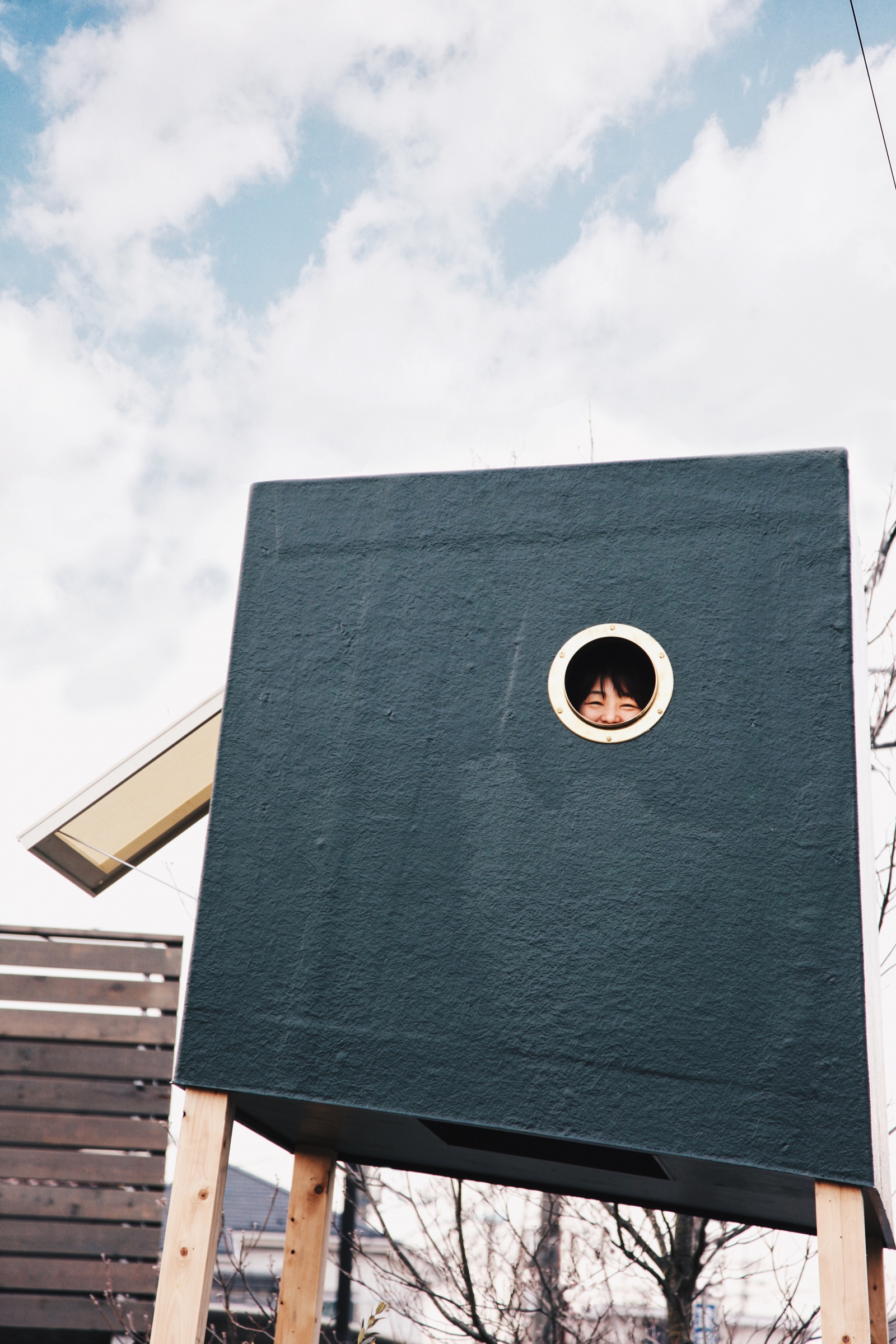 のぼって、たたずむ家具「巣箱」。