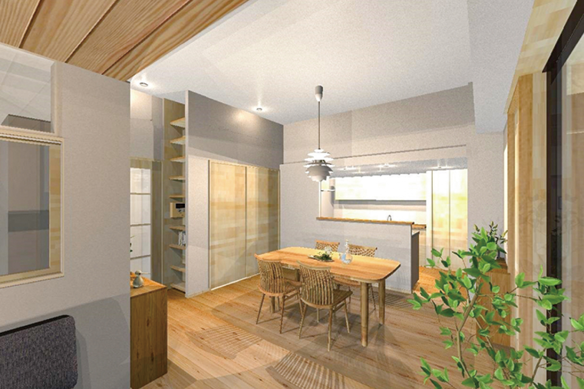 after イメージ図　天井が高く、開放的なダイニングに