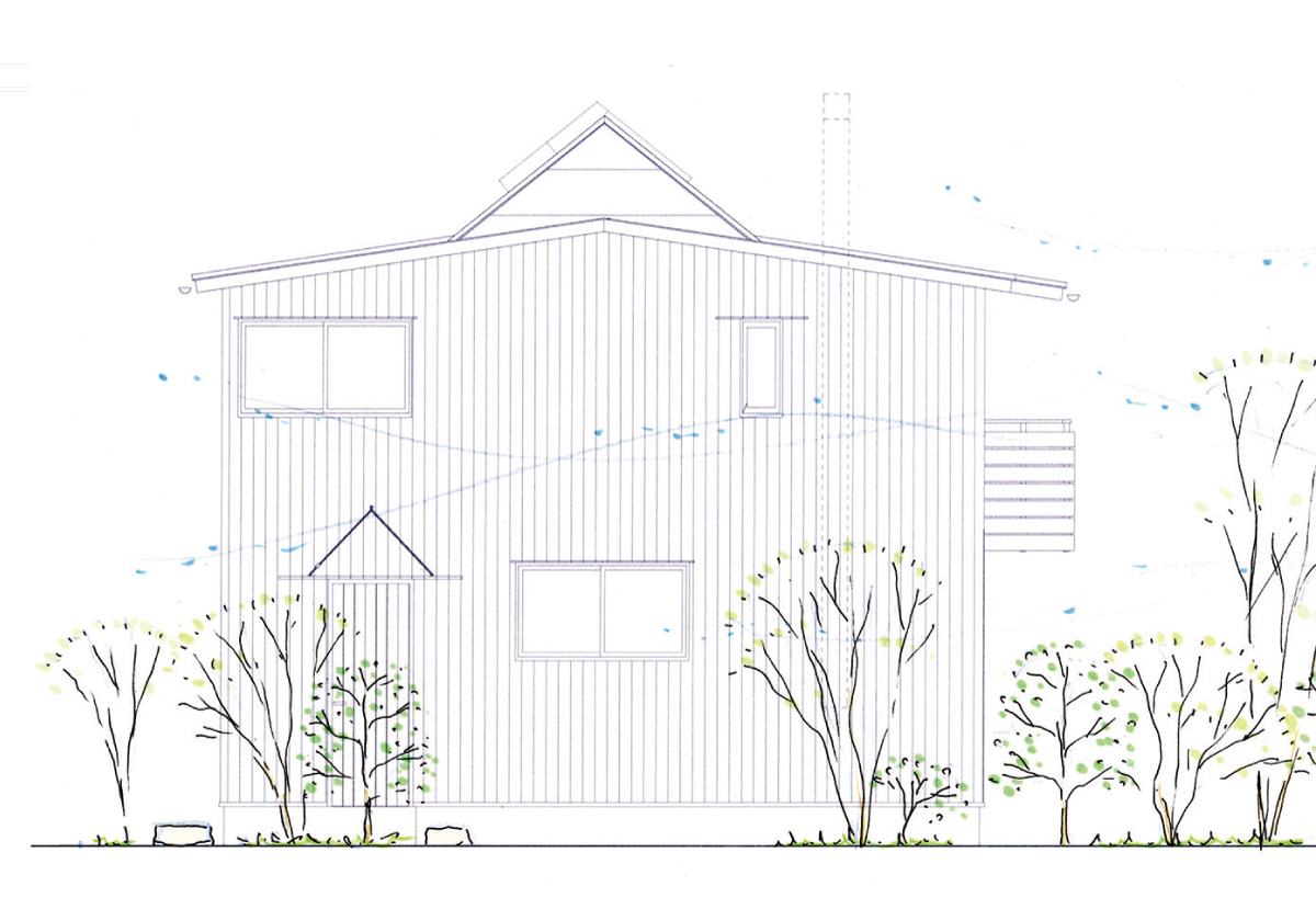 玄関アプローチ側の植栽計画