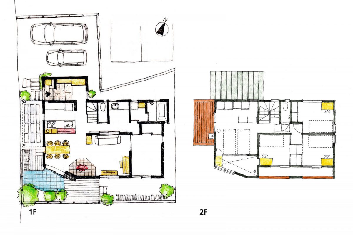 1階床面積：76.82㎡　2階床面積：52.17㎡　延床面積：128.99㎡（39坪）