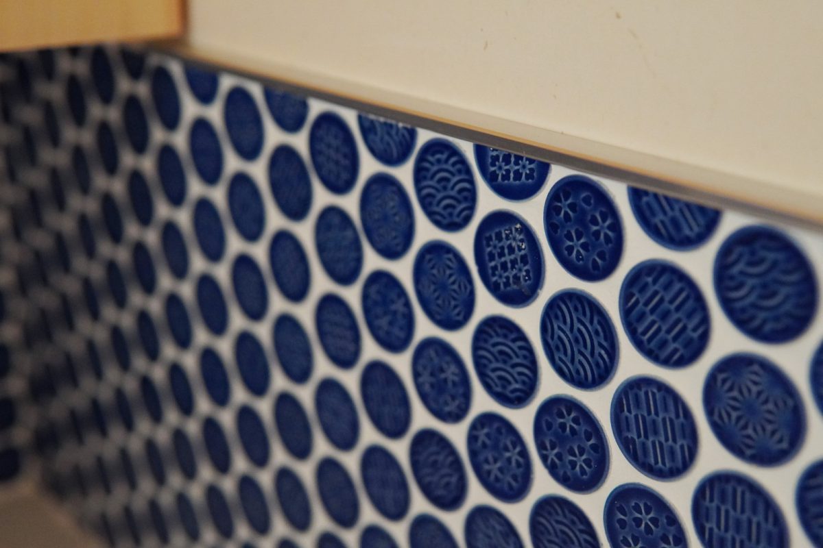 洗面台のタイルは奥様のこだわり