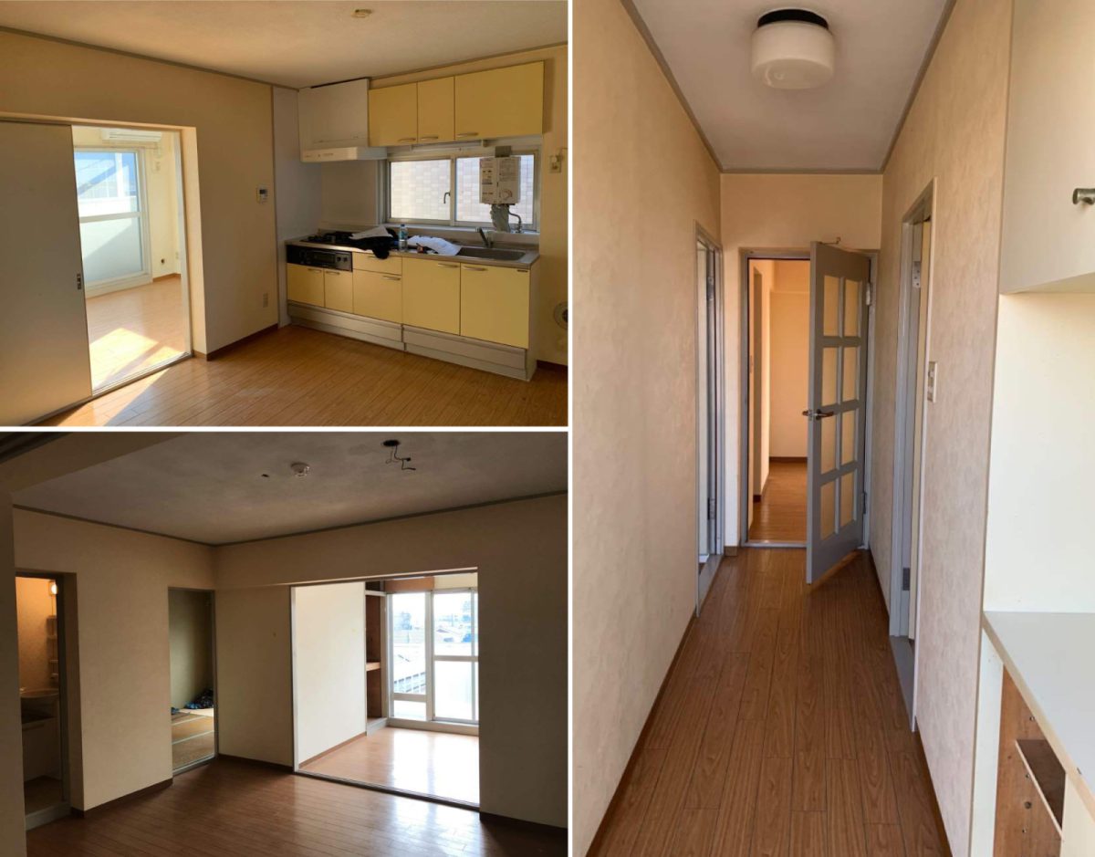 LDKは仕切られ、玄関は扉と壁で区切られた空間でした。