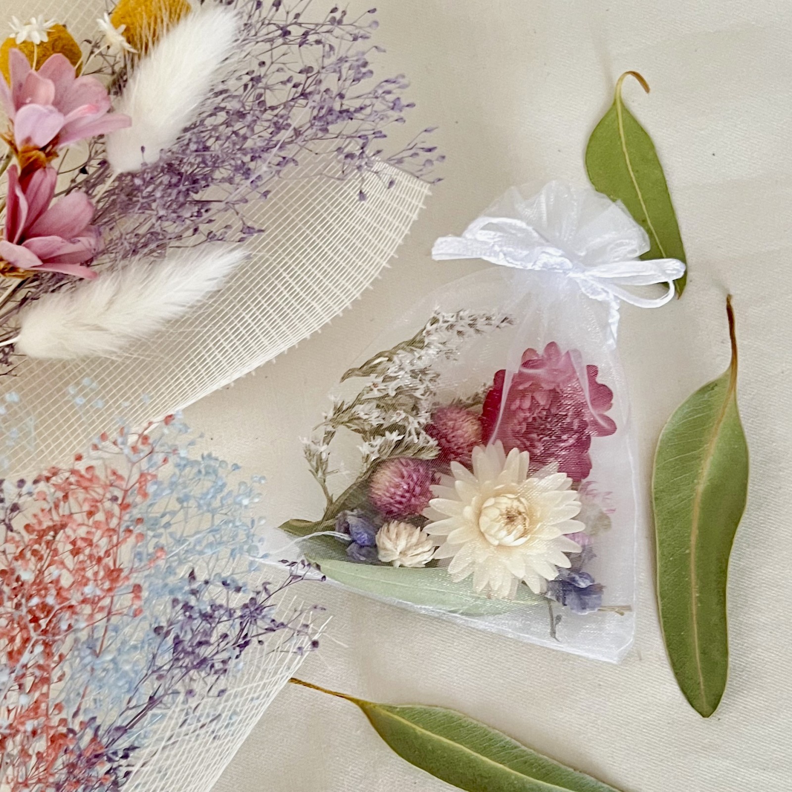 ドライフラワーのサシェ作りワークショップは600円～