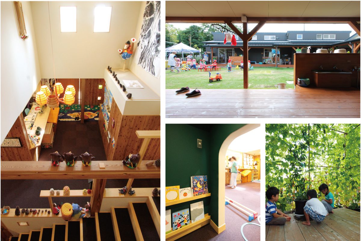 保育園の園舎にはあちこちに子ども達の居場所があります