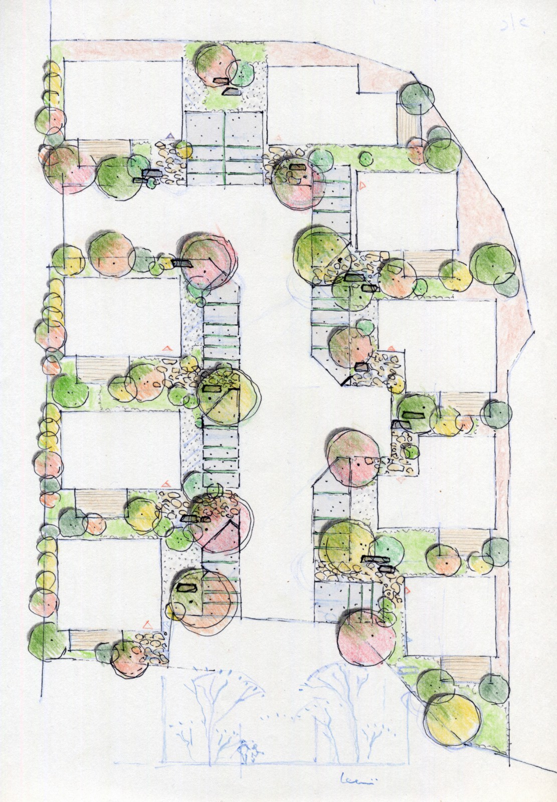 ソーラータウン八国山全体の植栽図