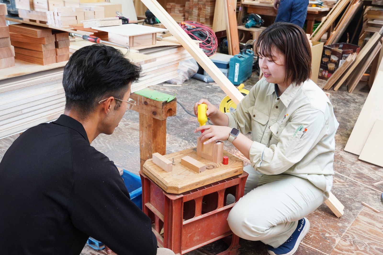 大工さんと監督で相談して土台を引き出せる仕組みに